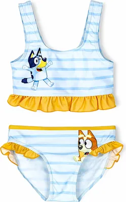 Produktbild von Bustier-Bikini Bluey & Bingo mit Rüschendetails Hellblau 104 cm