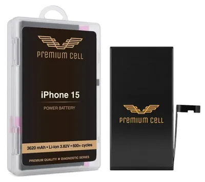 Productafbeelding van Premium batterij voor iPhone 15, met diagnosefunctie, 3620mAh, meer dan 600 laadcycli