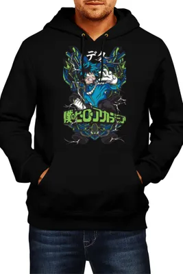 Produktbild von Herren Kapuzenpullover Japan Manga Comics Anime My Hero Anime Academia Izuku Midoriya Var-001, Man 2XL / Schwarz