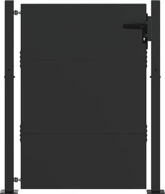 Image de Portail de jardin vidaXL noir 105 x 130 cm en acier thermolaqué