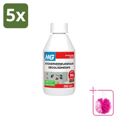 Produktbild von 5 x HG Stickerentferner - zum Entfernen von Aufklebern und Kleberesten - 300 ml - Sparpackung - 5 Stücke