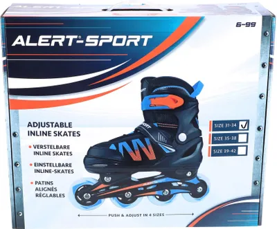 Produktbild von Alert Inline Skates Kinder Rollschuhe rosa-blau Größe 31-34 verstellbar