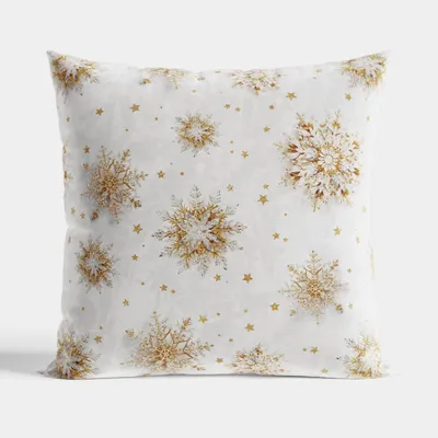 Produktbild von Kissenbezug, Weihnachtskissenbezug, Samt 40x40cm Goldene Schneeflocken