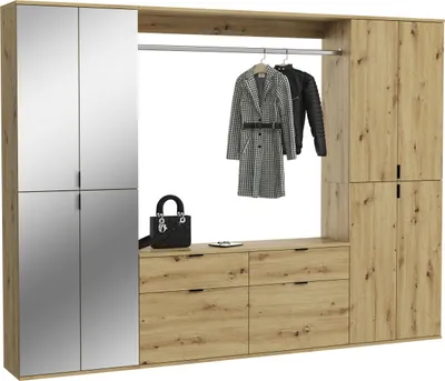 Produktbild von Garderobenset Projekt X - Artisan Eiche / Spiegelglas
