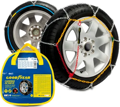 Obrázek produktu pro Goodyear sada 2 x 9 mm kovových sněhových řetězů na auto velikost 100 s automatickým napínákem
