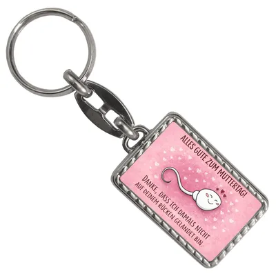 Produktbild von Danke Mama, dass du nicht Schlüsselanhänger mit Bordüre zum Muttertag mit