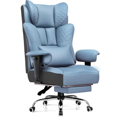 Produktbild von GTPLAYER Gaming Stuhl, Ergonomischer Bürostuhl mit Fußstütze, 150° Verstellbare Rückenlehne & Armlehnen, Computerstuhl Chefsessel, 180KG, BLAU