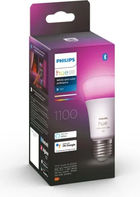 Obrázek produktu pro Philips Hue White and Color ambiance A60 – chytrá žárovka s paticí E27 – 1100, Chytrá žárovka, Bluetooth/Zigbee, Bílá, LED, E27, A60