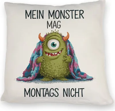 Produktbild von Grünes Monster mit Decke Montagsmuffel Kissen
