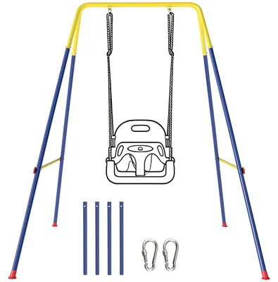Productafbeelding van AIYAPLAY schommelrek tot 50 kg, inklapbaar, kinderschommel met A-frame, 2 haken