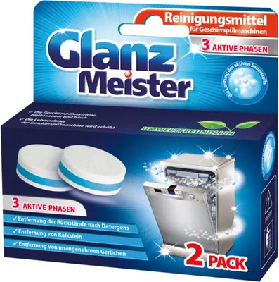 Produktbild von GlanzMeister Spülmaschinenreiniger-Tabs 2 Stück