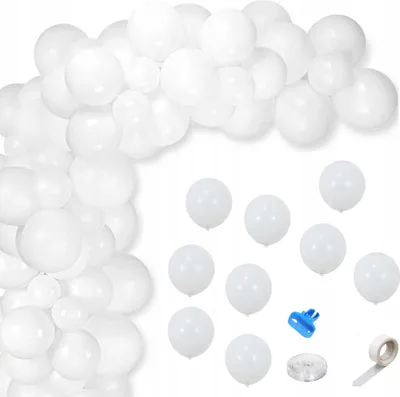 Zdjęcie produktu dla 100 szt. Balony Białe Profesjonalne 5 MATOWE Komunia ŚLUB Wesele Girlanda