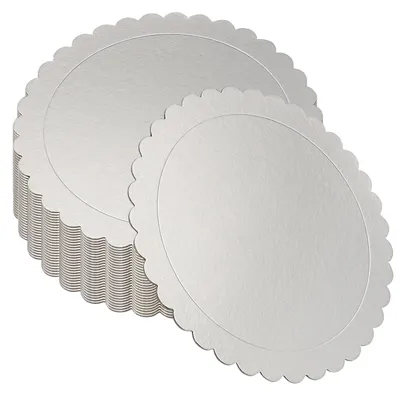 Produktbild von 30 Stück Tortenplatten aus Silberkarton 25,5 cm