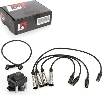 Produktbild von Zündkabelsatz + Zündspule Zündmodul Zündeinheit für Seat Ibiza VW Golf Passat