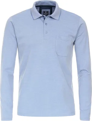 Produktbild von REDMOND Casual Herren Polo-Shirt Langarm Regular-Fit Jersey Hellblau L