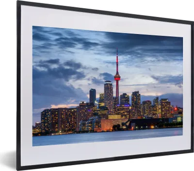 Produktbild von MuchoWow® MuchoWow® Gerahmtes Poster Dämmerungswolken über Toronto in Kanada 40x30 cm - Poster mit zchwarzem Bilderrahmen - Bilderrahmen - Poster im Rahmen
