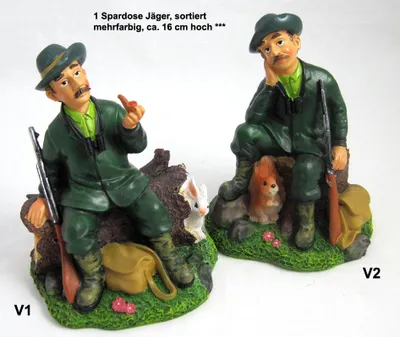 Produktbild von 1 Spardose Jäger, sortiert, mehrfarbig, ca. 16 cm hoch