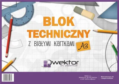 Zdjęcie produktu dla Blok techniczny A3 biały, 10 kartek
