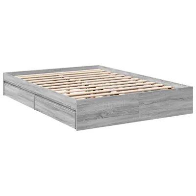 Produktbild von Bettgestell mit Schubladen Grau Sonoma 120x190 cm Holzwerkstoff