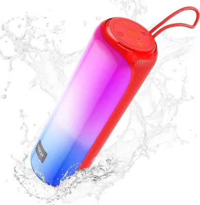 Produktbild von Lautsprecher mit RGB Licht, Stereo Sound, Bluetooth 5.3, TWS Pairing, IPX7 Wasserdicht, 20 Std Akku, Lauter Sound für Party, Outdoor, Camping, Reisen