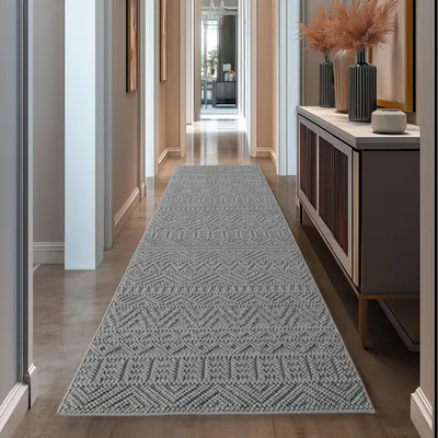 Produktbild von Teppium Teppich Wohnzimmer Bouclé Schlingenflor Skandi Stil Vintage Design Robust Superweich für Schlafzimmer, Grösse: 80x250 cm