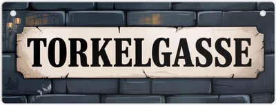 Produktbild von Torkelgasse Metallschild L in 10,5x28cm XL Greifen Sie zu und holen Sie