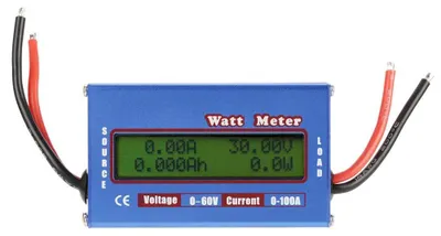 Zdjęcie produktu dla Profesjonalny watomierz, wysokiej precyzji analizator prądu, zakres pomiarowy: 0-100A, 0-60V