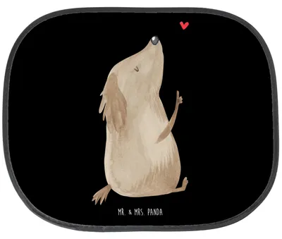 Produktbild von Mr. & Mrs. Panda autofenster sonnenschutz Hund Liebe - Schwarz - Geschenk, Auto, Herz, Sonnenblende, Sprüche, Hunde, Hitzeschutz, fenster, Süß, Fürs