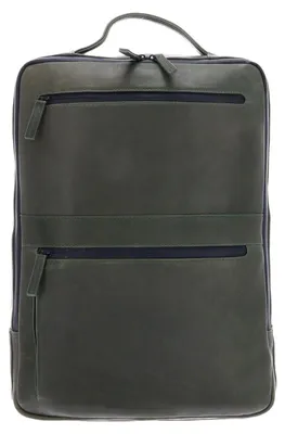 Productafbeelding van LEONHARD HEYDEN Leer laptop rugzak rugzak met laptopvak Den Haag Rucksack 6753 Olive donkergroen