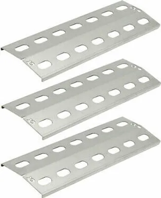 Produktbild von 3 x Edelstahl 43,5 x 15 cm Brennerabdeckung 1,5 mm stark  Flammenverteiler Flammblech "Grillclub"