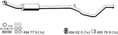 Produktbild von ERNST 505079 Mittelschalldämpfer Schalldämpfer passend für PEUGEOT 307 SW (3H) 307 Break (3E)