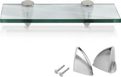 Zdjęcie produktu dla Półka szklana 40x10x0,8 cm z uchwytem Półka szklana Półka ścienna Półka łazienkowa Półka wisząca Szkło matowe