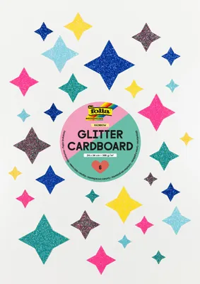 Produktbild von Glitterkarton Rainbow, 24x34cm, 6 Blatt Rainbow