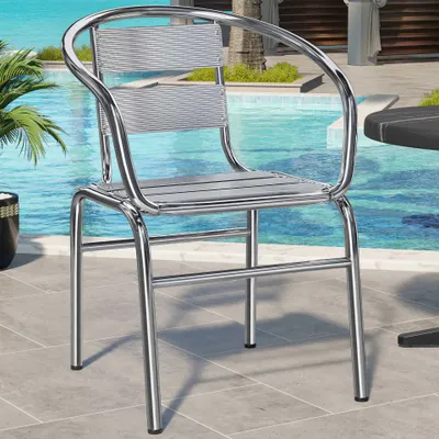 Produktbild von 2er-Set COSTA | Alu Bistrostuhl | Alu Stapelstuhl, Alustuhl. Alu Terrassenstuhl