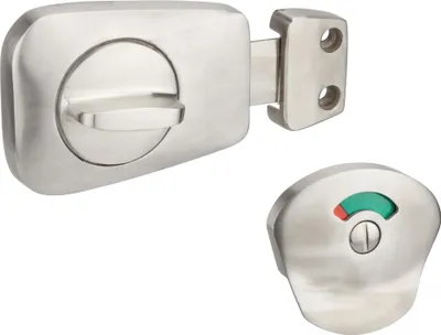 Image de Verrou à voyant pour WC, pour porte de 40mm, inox brossé - THIRARD
