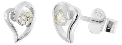 Immagine prodotto di trendor 21404-01 Orecchini da donna in argento 925 con zirconi a forma di cuore