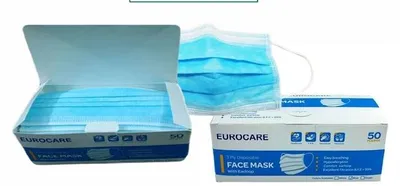 Produktbild von 3-lagige Medizinische Gesichtsmaske Blau  EN14683