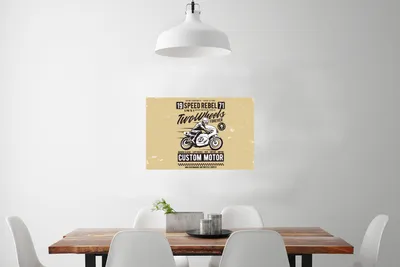 Produktbild von MuchoWow® Poster Motorrad - Vintage - Zeichnung - Zitat 90x60 cm - Schlafzimmer