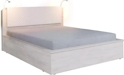 Produktbild von FURMEB24 | Modernes Doppelbett | DENVER 160x200 cm | Holzoptik, gepolstertes Kopfteil | Matratze & LED-Lampe inklusive