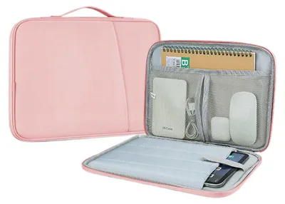 Produktbild von Einfarbige Tablet-Aufbewahrungstasche – tragbare und robuste Schutzhülle,Pink,13 Zoll