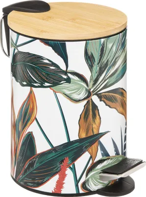Produktbild von 5five Simply Smart | Abfallbehälter - Abfallkorb - 3 L - Blumenmuster - Mülleimer - mit Fußpedal
