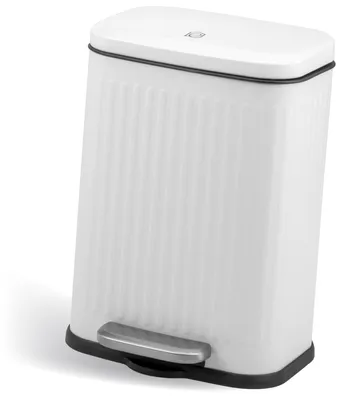 Immagine prodotto di cestino per cosmetici eluno, cestino a pedale, capacità 6 litri, cestino per bagno, cucina, camera da letto con contenitore interno in plastica rimovibile, bianco