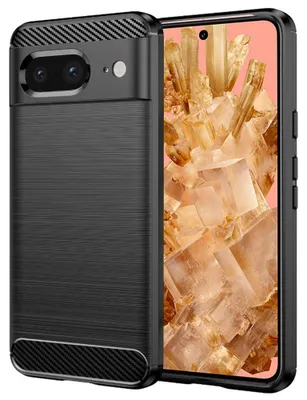 Produktbild von Techsuit Carbon Silicone Back Cover Hülle für Google Pixel 8 - Schwarz