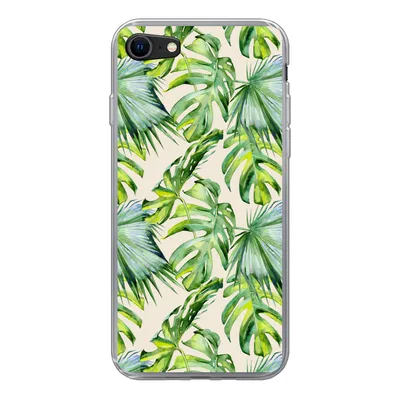 Produktbild von MuchoWow® Handyhülle Schutzhülle Hülle für iPhone 8 Blätter - Muster - Monstera Silikon Softcase Handy Hülle - Schutzhaube