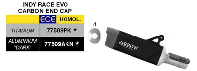 Productafbeelding van ARROW Slip-On uitlaatsysteem, goedgekeurd voor circuitgebruik, Indy Race EVO, zwarte aluminium-carbon eindkap, voor BMW M 1000 XR