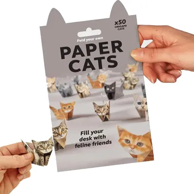 Origami-Katzen-Set, 50 3D-Papierkatzen, Bastelspaß