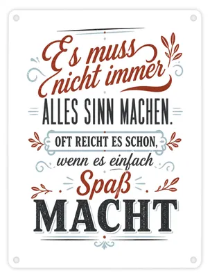 Produktbild von Metallschild in 15x20 cm Spaß macht - Blechschild mit Wortwitz Mit Spruch: Oft