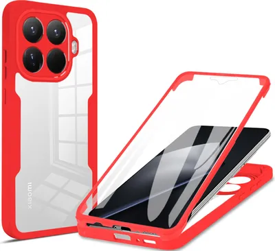 Produktbild von 360 Grad Hülle für Xiaomi 15T Pro Rundum vollschutz Integriertem Displayschutz Rot