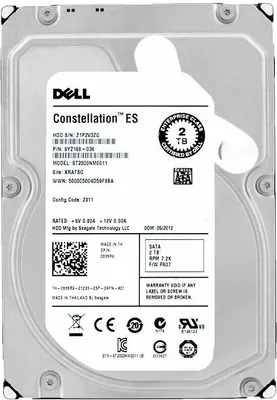 Produktbild von Festplatte Dell 2TB ST2000NM0011 64MB Cache 7200Rpm Sata III 3,5" Zoll 0835R9