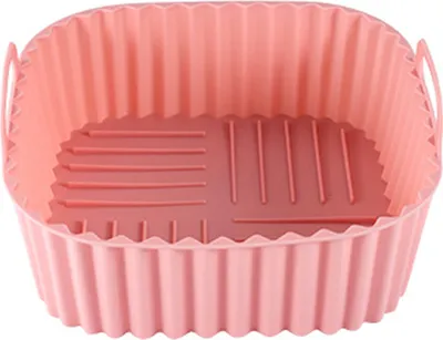 Produktbild von Silikon-Luftfritteusenkorb, quadratisch, wiederverwendbarer Silikontopf für 7QT-Luftfritteuse, BPA-freie Dampfgarer-Ofenauskleidung, leicht zu reinigendes Luftfritteusenzubehör mit Griffen